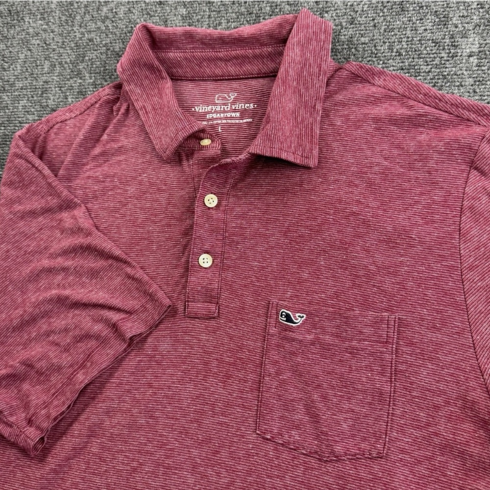 Vineyard Vines Polo Shirt Edgartown Men’s Size Large Striped Red
